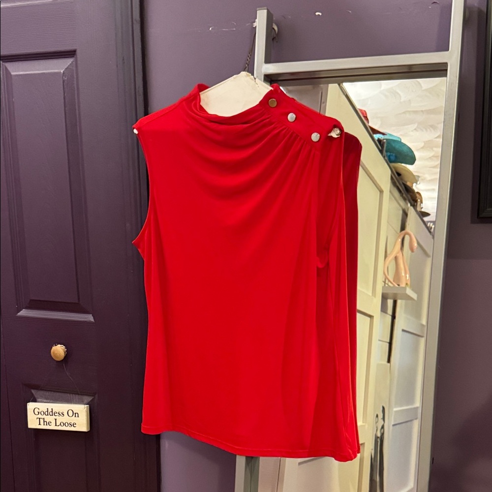 Elegant Red Sleeveless Top